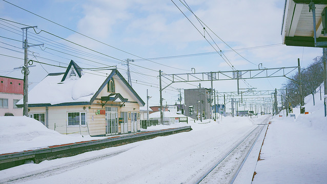 日本北海道雪景