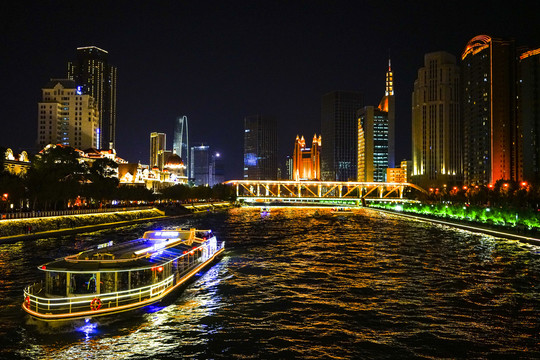 天津海河夜景高清大图