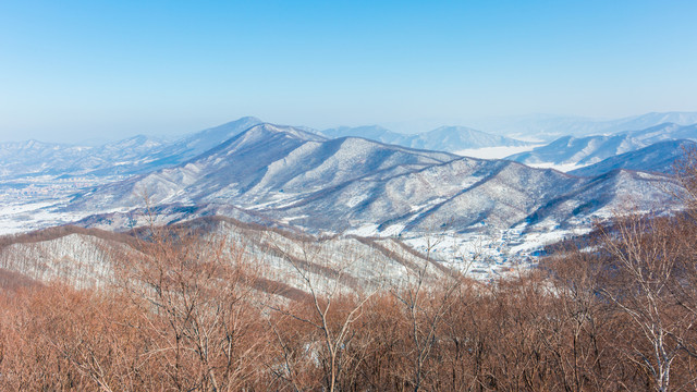 吉林山区山林雪景