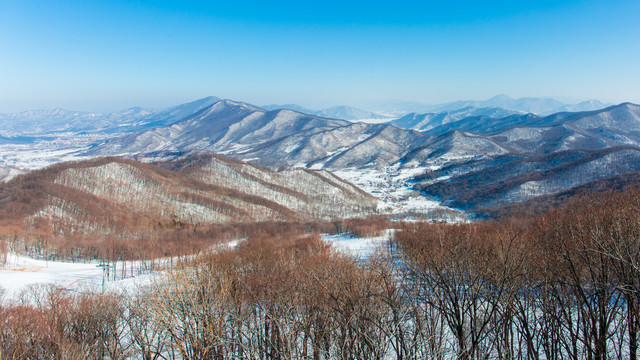 吉林山区山林雪景