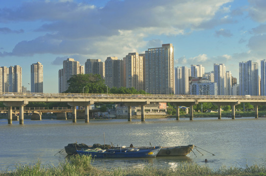 泉州晋江江边建筑景观