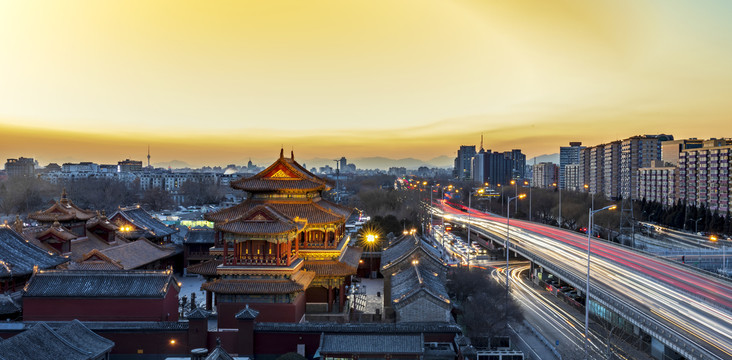 中国北京雍和宫夜景