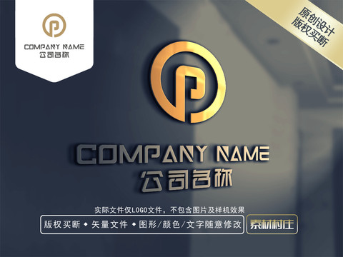 P金融字母LOGO