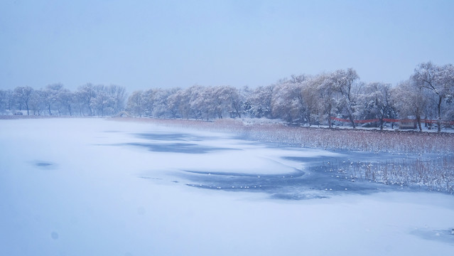 圆明园雪景