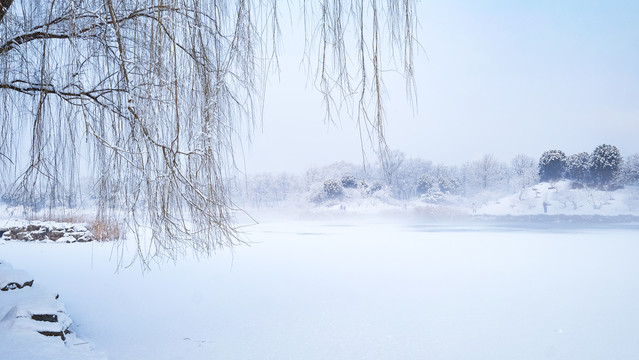 圆明园雪景