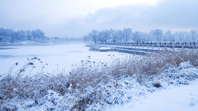 圆明园雪景