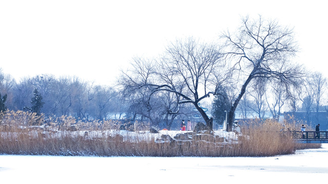 圆明园雪景