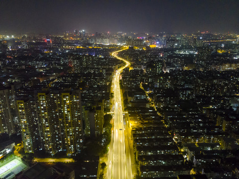 广州都市夜景立交桥