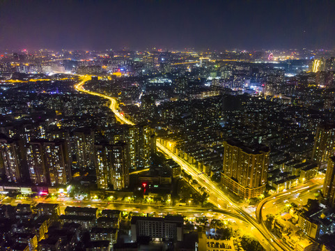 广州都市夜景立交桥