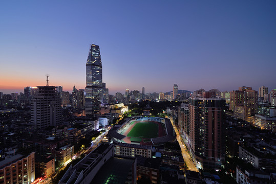 广州广东省体育场城市风光夜景