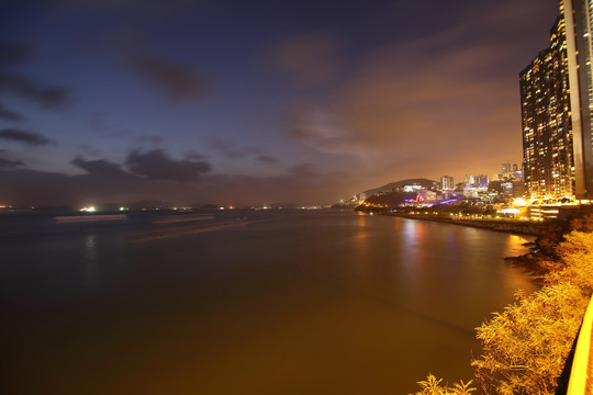 香港数码港城市风光夜景