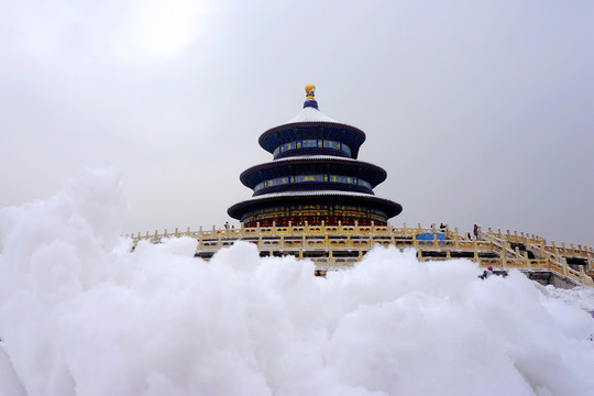 天坛雪景