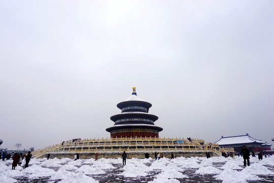 天坛雪景