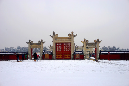 天坛雪景