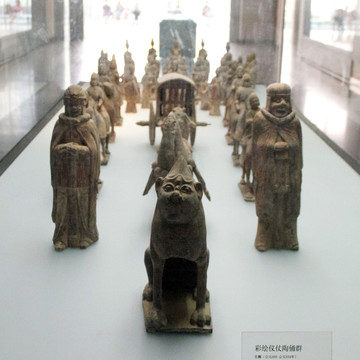 北魏元巶墓彩绘仪仗陶俑群