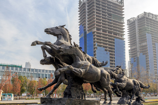 南京国际青年文化公园骏马雕塑