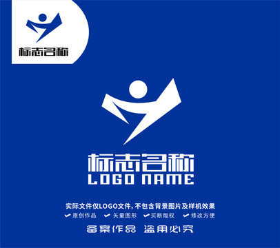 AY字母Y标志人logo