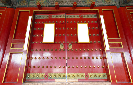 中国北京故宫红色大门
