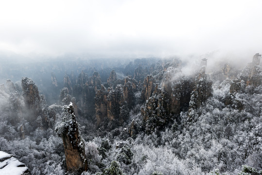 张家界天子山雪景