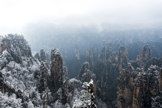 张家界天子山雪景