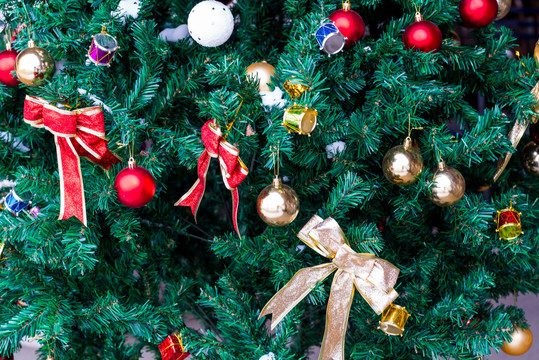 圣诞节里的挂满圣诞礼物的松树