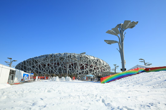 鸟巢冰雪世界雪景