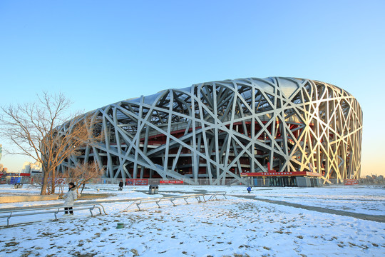 国家体育场鸟巢雪景