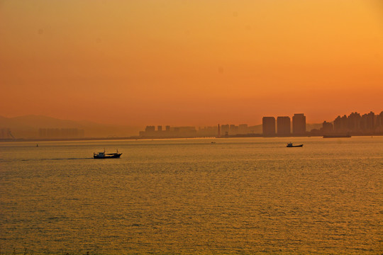 厦门海滨黄昏风景