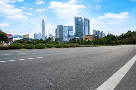 道路地面和城市景观