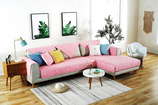 粉色客厅沙发