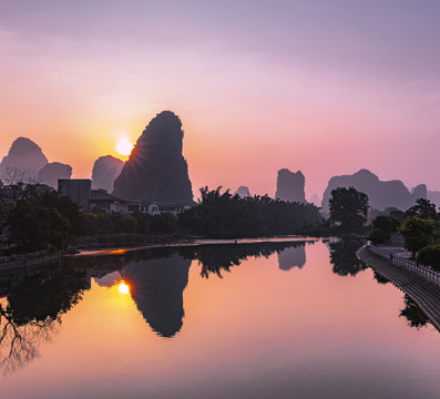 阳朔遇龙河风光