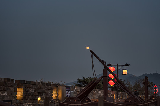 南京古城墙灯笼夜景风光