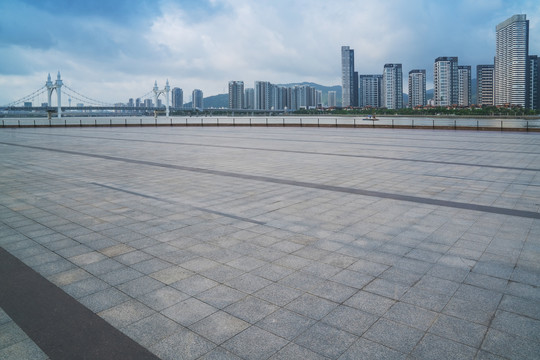 珠海城市建筑天际线和滨海风光