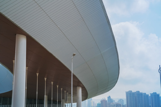 珠海市港珠澳大桥海关的细节特写