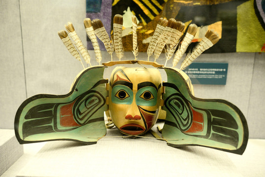 木雕印第安人节日面具