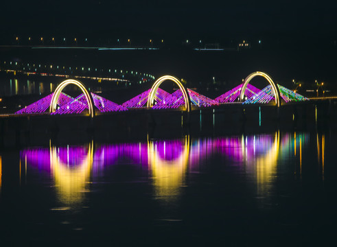 九江八里湖大桥夜景