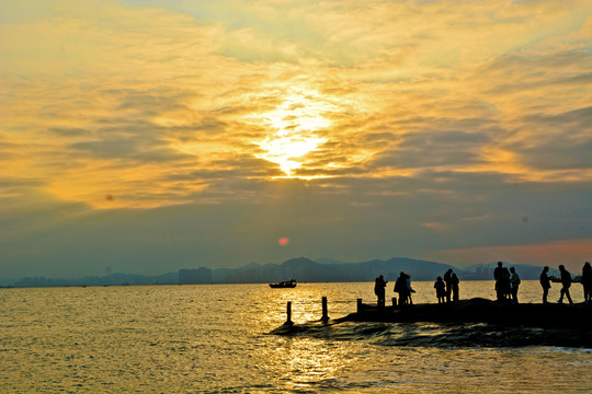 厦门海滨黄昏美景