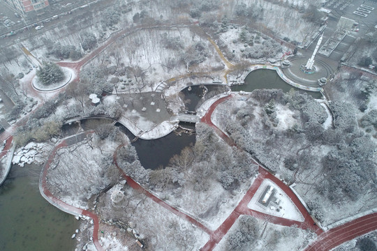 运城航天公园雪景