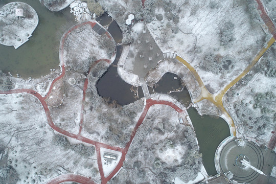 运城航天公园雪景