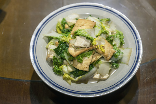 黄心菜炒豆腐
