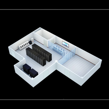 机房效果图3d模型源文件