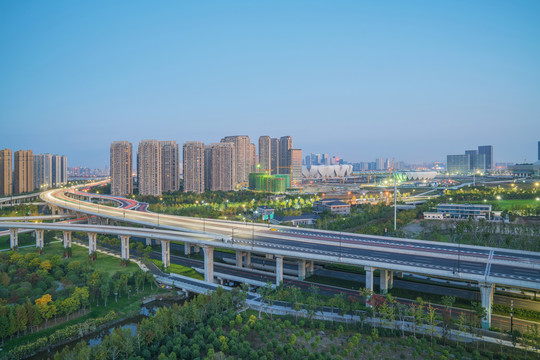 浙江杭州城市建筑和道路交通