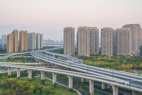 浙江杭州城市建筑和道路交通