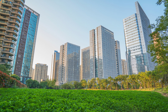 浙江杭州城市建筑和城市公园