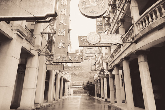 老广州黑白照片