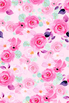 粉色花卉小碎花女装花型
