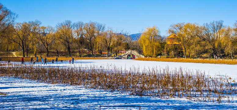 北京圆明园冬日风景