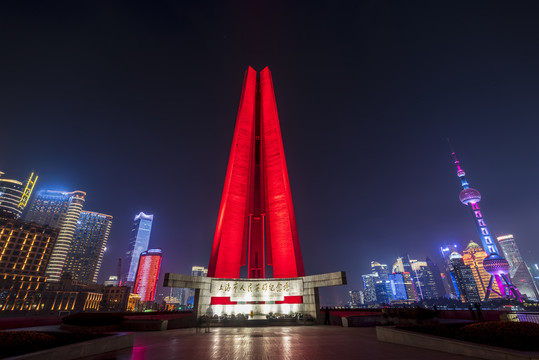 上海人民英雄纪念塔夜景