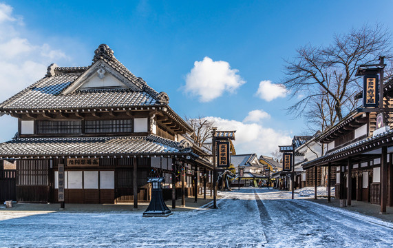 日本登别伊达时代村复古建筑风景