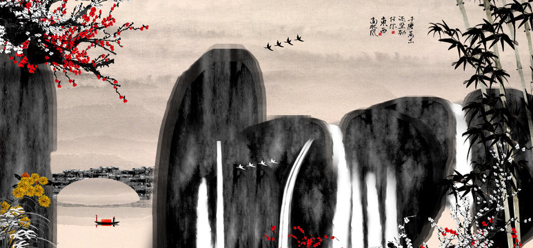 抽象山水画